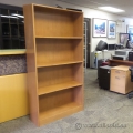 Oak Veneer 71" 4 Shelf Book Case with Adjustable Shelves